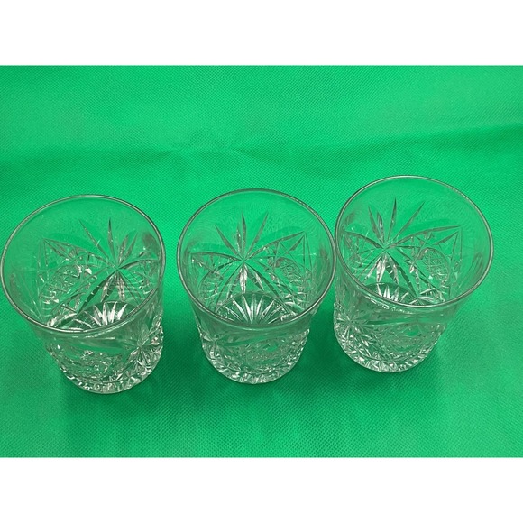 Vintage 1930s Facet Crystal Tumbler Set of 2